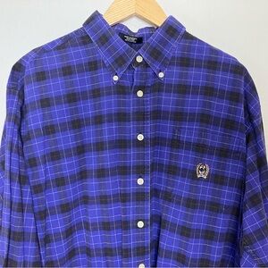 Cinch Men’s XL 100% Cotton Purple Plaid Western Button Down Shirt Long Sleeve